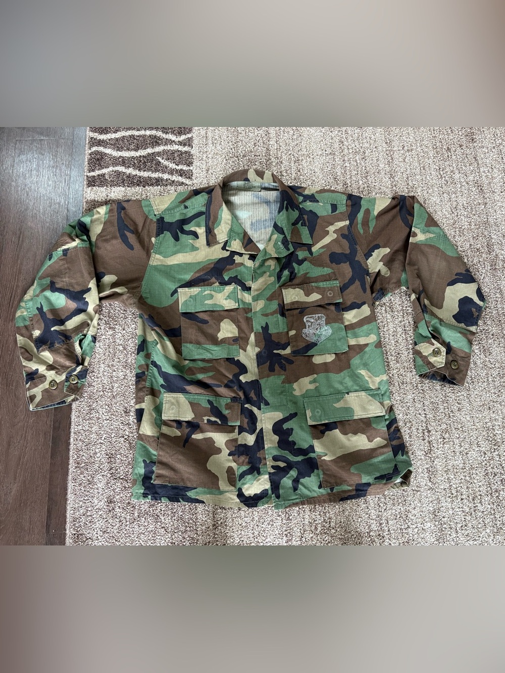 Woodland Hot Weather Combat Camouflage Jacket Military Large-Regular